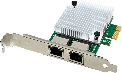 POWERTECH κάρτα επέκτασης PCIe σε 2x RJ45 ST7377, 1000Mbps