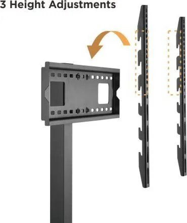 BRATECK βάση τηλεόρασης δαπέδου FS32-46, 37-75", έως 40kg, με ράφι — εικόνα 3