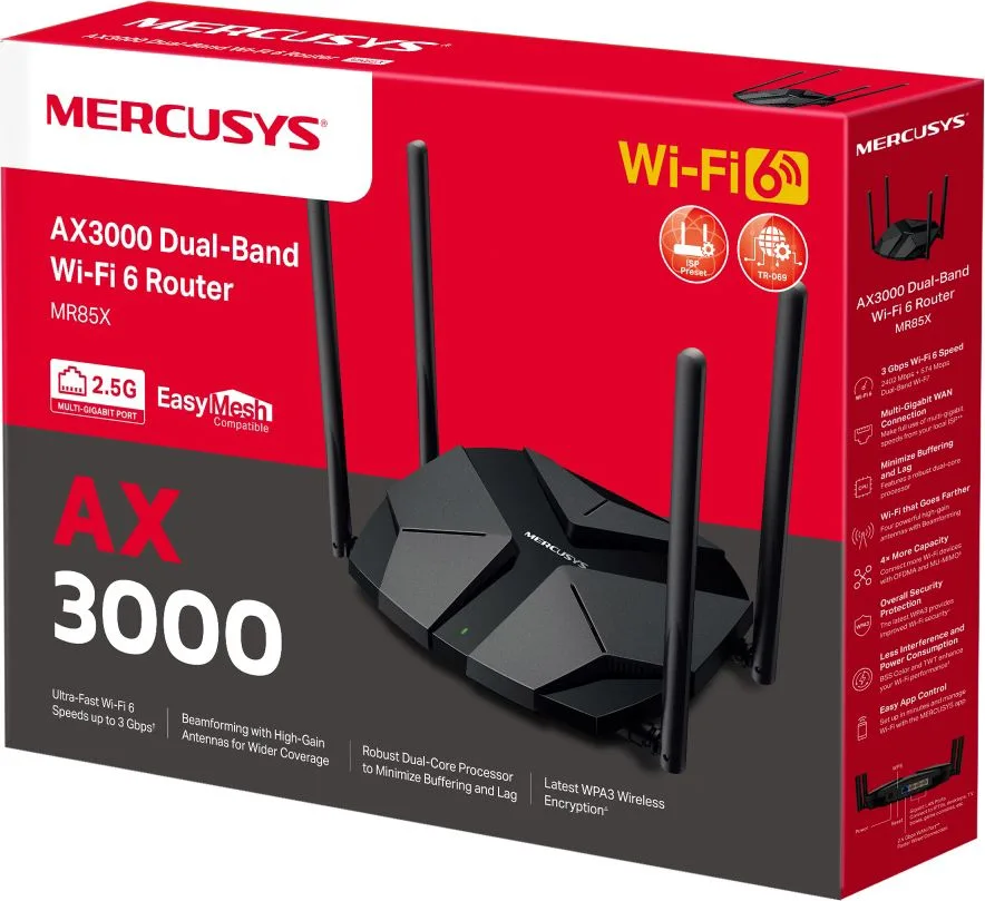 MERCUSYS router MR85X, Wi-Fi 6, 3Gbps AX3000, Dual Band — εικόνα 9