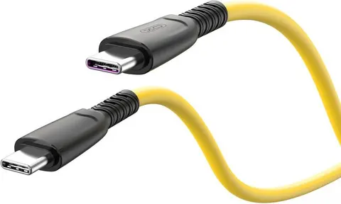 XO NB-Q246B Suluo Series καλώδιο φόρτισης ΣΙΛΙΚΟΝΗΣ PD Type-C ΣΕ Type-C, 1m, 60W, ΚΙΤΡΙΝΟ