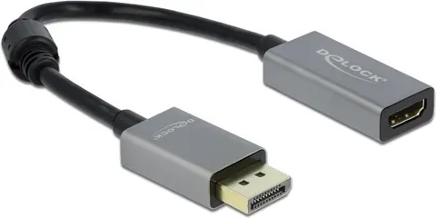 DELOCK αντάπτορας DisplayPort 1.4 σε HDMI 66436, 4K/60Hz, active, γκρι