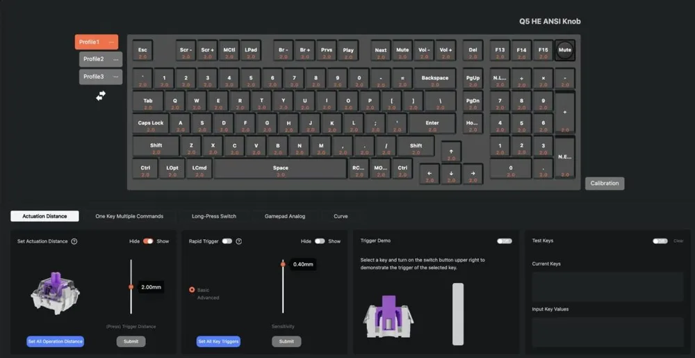 Keychron Q5 HE (Q5H-M1) QMK Wireless Custom Hall Effect Keyboard Purple Switch 96% US Layout — εικόνα 2
