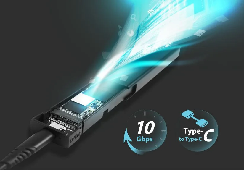 SILICON POWER θήκη για M.2 PCIe NVMe/SATA SSD PD60, tool free, 10Gbps, μαύρη — εικόνα 2