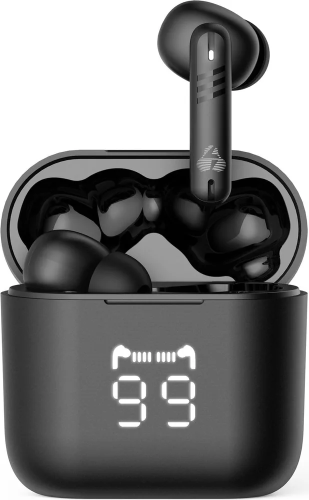 POWERTECH earphones με θήκη φόρτισης PT-1227, TWS, ENC, 30/480mAh, μαύρα — εικόνα 7