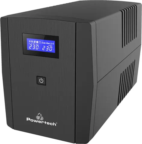 POWERTECH UPS Line Interactive PT-1298 με οθόνη, 2200VA, 1320W, 4x Schuko, 2x RJ45/RJ11, USB Type B