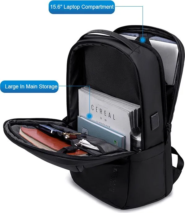ARCTIC HUNTER τσάντα πλάτης B00555 με θήκη laptop 15.6", 25L, USB, μαύρη — εικόνα 2