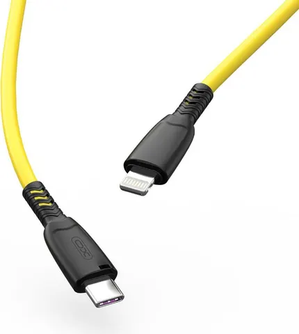 XO NB-Q246A Suluo Series καλώδιο φόρτισης ΣΙΛΙΚΟΝΗΣ PD Type-C ΣΕ Lightning, 1m, 27W, ΚΙΤΡΙΝΟ