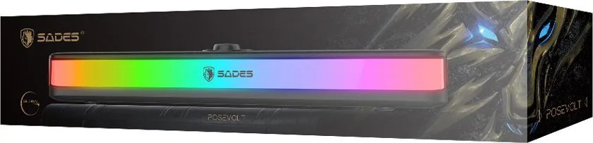 SADES soundbar Posevolt με RGB φωτισμό, 10W, Bluetooth & USB-C/USB, μαύρο — εικόνα 4
