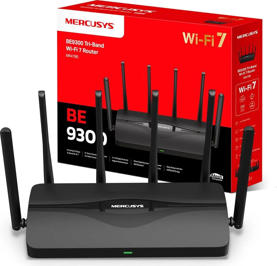 MERCUSYS router MR47BE, WiFi 7, 9.3Gbps BE9300, Tri-Band, V2.0 — εικόνα 3
