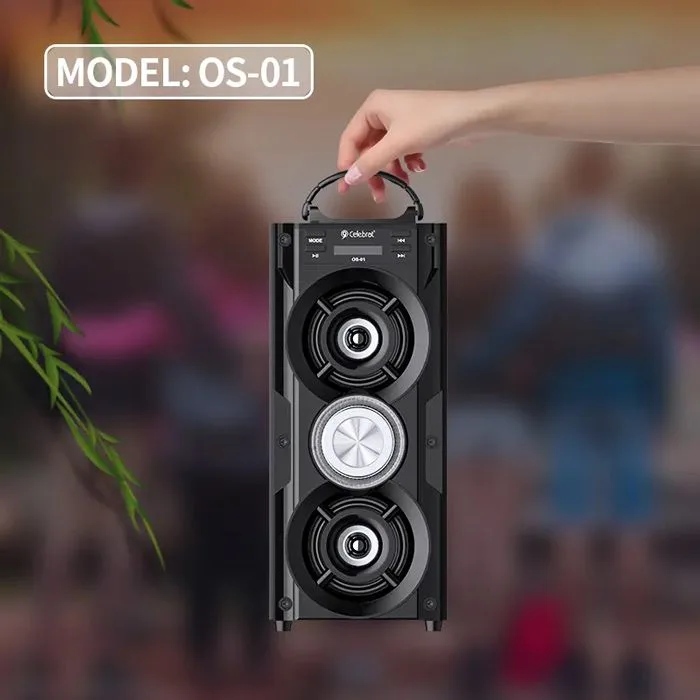 CELEBRAT φορητό ηχείο OS-01, 10W, 1200mAh, Bluetooth, FM, LED, μαύρο — εικόνα 2