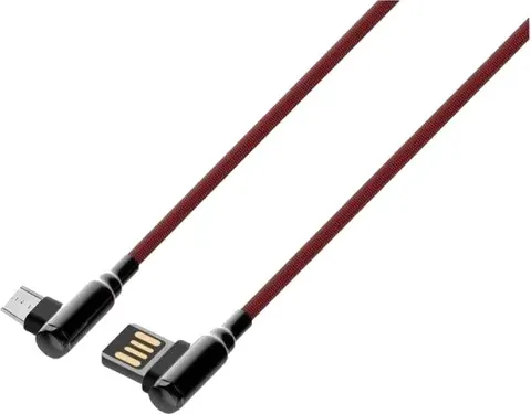 LDNIO καλώδιο φόρτισης LC421 ΓΩΝΙΑΚΟ βύσμα Micro USB, κόκκινο