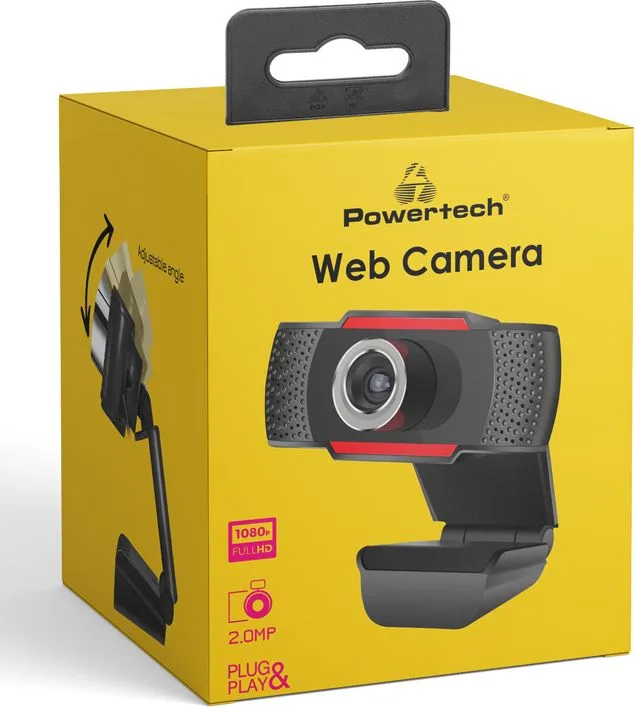 POWERTECH web camera PT-1078, 2.0MP Full HD, Plug & Play, 1.35m, μαύρη — εικόνα 4