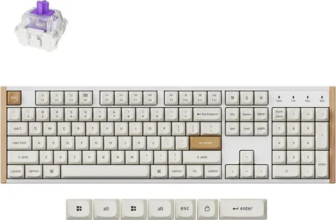 Keychron K10 HE (K10H-Q1) Special Wood Edition White Wireless Magnetic Hall Effect RGB 100% US