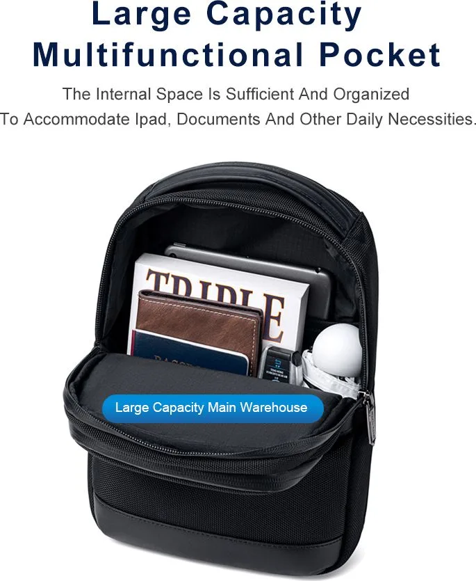 ARCTIC HUNTER τσάντα Crossbody XB00678, 5.8L, μαύρη — εικόνα 3