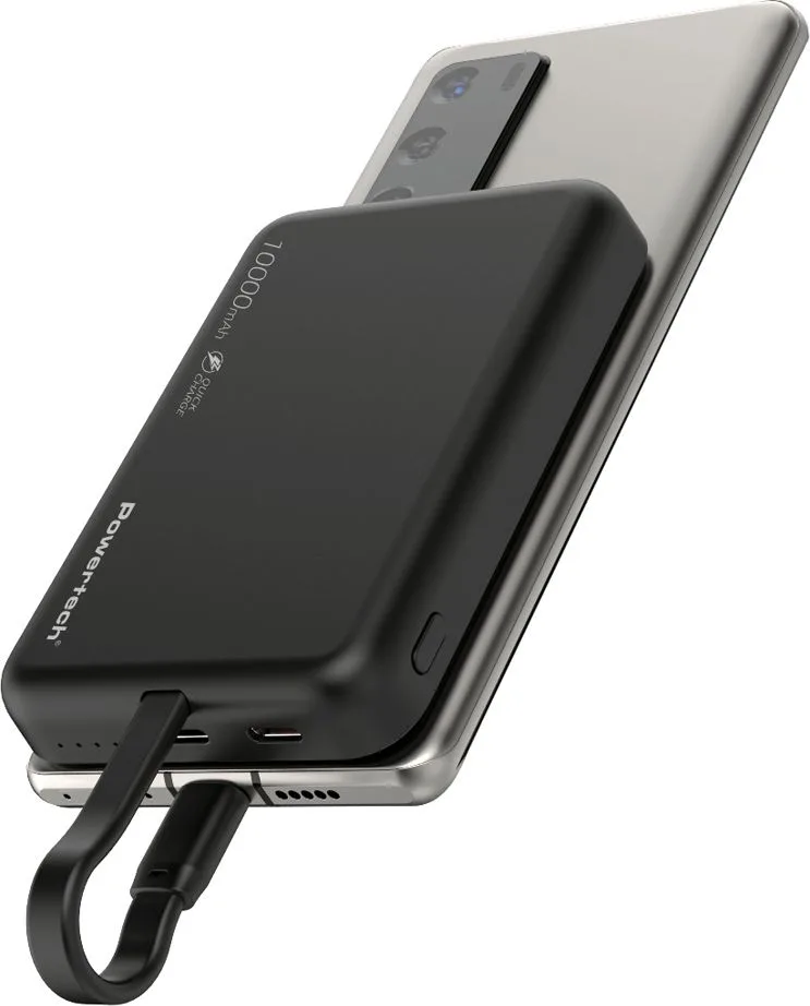 POWERTECH power bank PT-1376 με καλώδιο, 10000mah, magnetic wireless, 20W, μαύρο — εικόνα 2