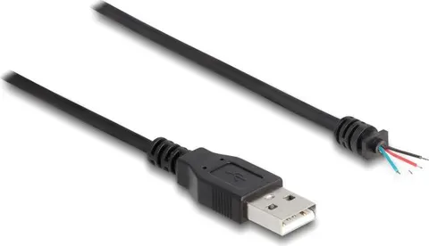 DELOCK καλώδιο USB 64184 με ελεύθερα άκρα, 28 AWG, 1m, μαύρο