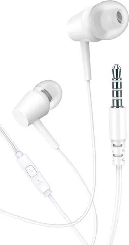 KAKUSIGA earphones με μικρόφωνο KSC-1303, 3.5mm σύνδεση, 10mm, 1.1m, λευκά