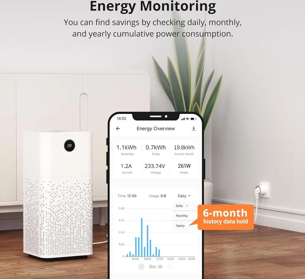 SONOFF smart αντάπτορας ρεύματος S60TPF, μονός, 4000W, WiFi, λευκός — εικόνα 8