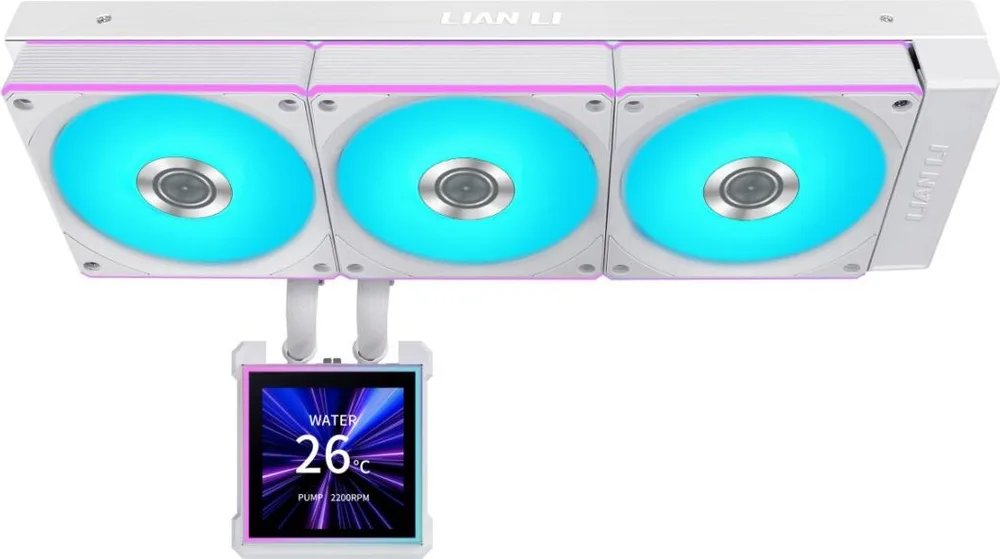 LIAN LI Hydroshift II LCD-S 360CL White - RGB AIO CPU Cooler - 3.4" Screen - 1851/1700, AM5/AM4 — εικόνα 3