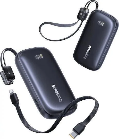 BASEUS Enerfill FC21 QPOW3 Ultra, Powerbank, 10000MAh, με καλώδιο Lightning, 22.5W, με ΨΗΦΙΑΚΗ οθόνη, μαύρο — εικόνα 2