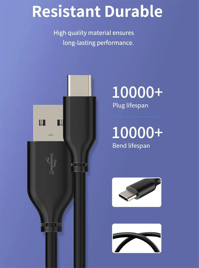 CABLETIME καλώδιο USB-C σε USB U323A, 3A, 480Mbps, 1m, μαύρο — εικόνα 2