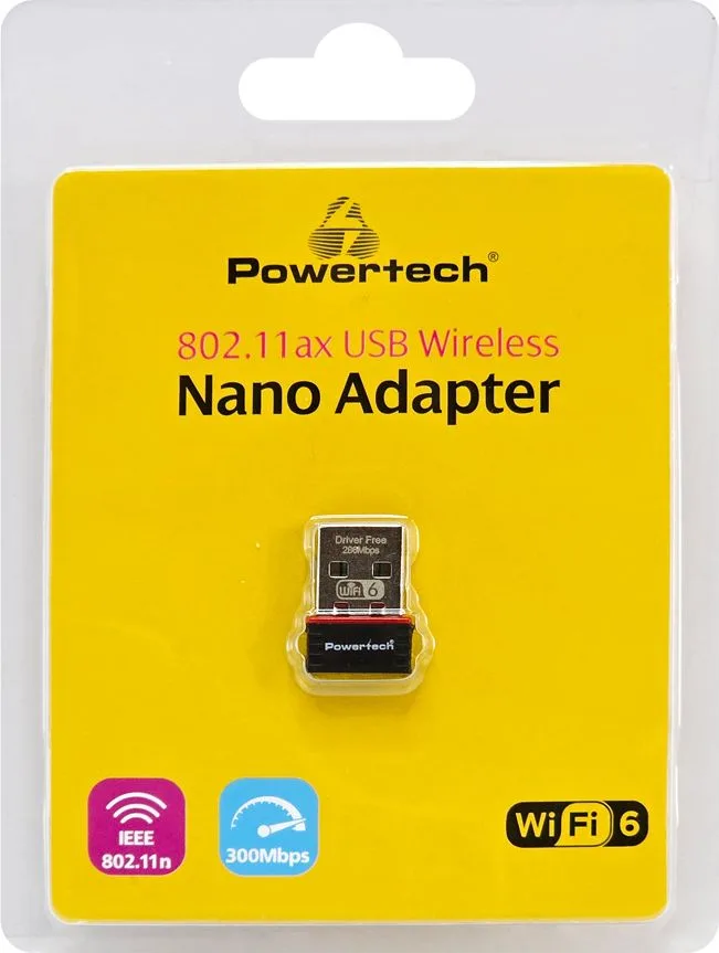POWERTECH ασύρματος USB αντάπτορας δικτύου PT-1383, 300Mbps WiFi 6 — εικόνα 4