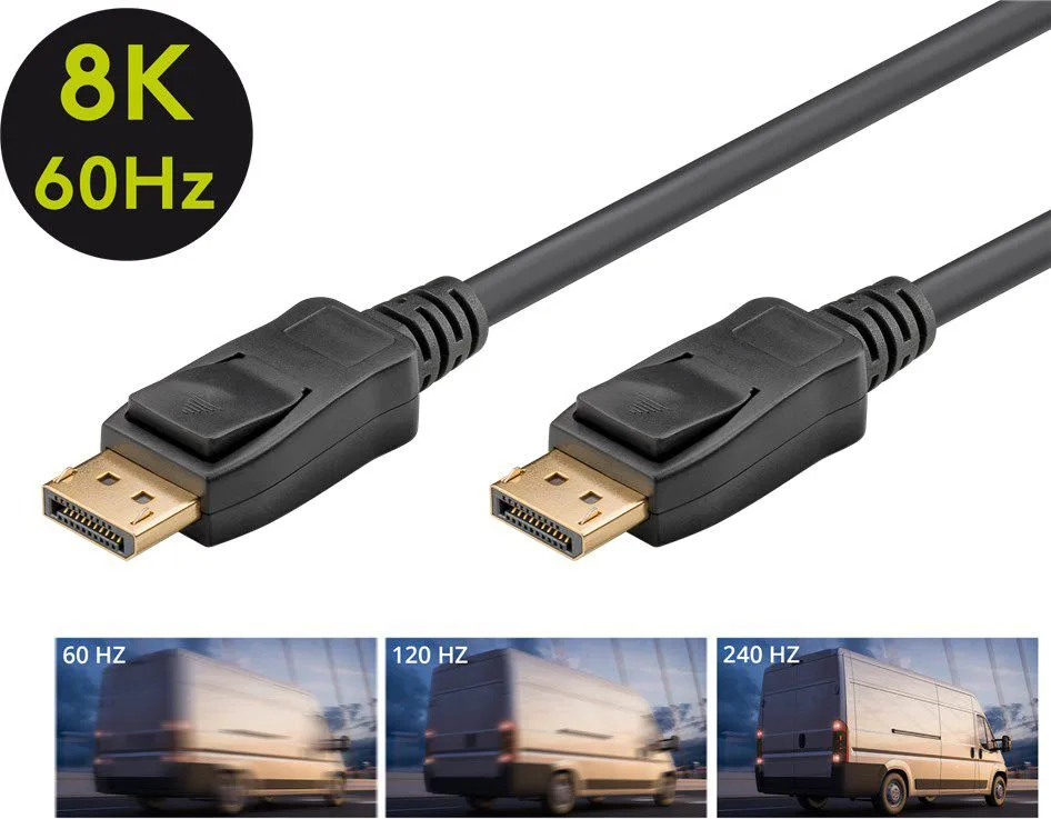 GOOBAY καλώδιο DisplayPort 74778, VESA Certified, 8K/60Hz, 32.4 Gbps, 2m, μαύρο — εικόνα 9