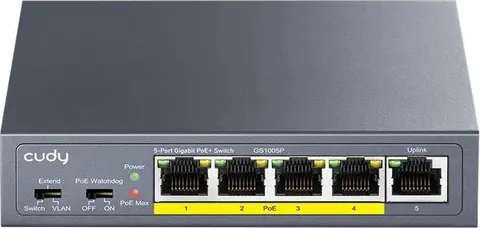 Cudy GS1005P 5-PORT Gigabit Poe+ Switch With 1 SFP Port 120W