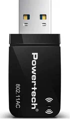 POWERTECH ασύρματος USB αντάπτορας δικτύου PT-1450, 1300Mbps dual band WiFi