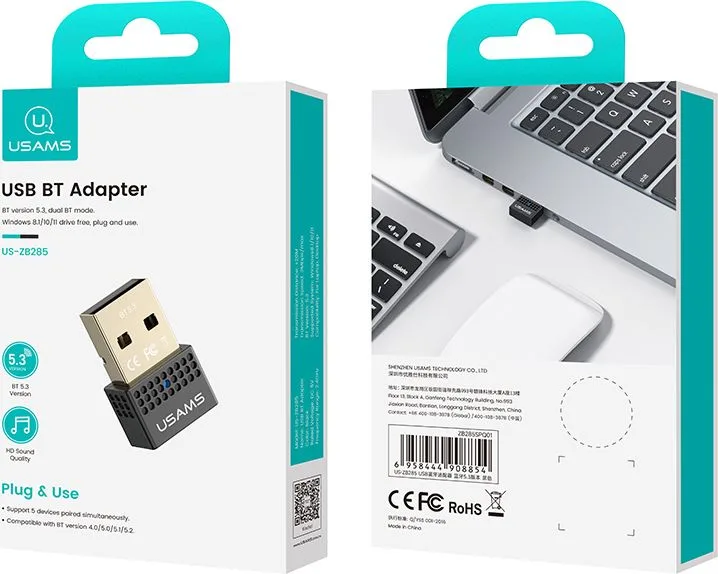 USAMS USB αντάπτορας Bluetooth 5.3 US-ZB285, μαύρος — εικόνα 4