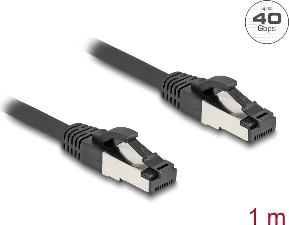 DELOCK καλώδιο δικτύου 80571, CAT 8.1 S/FTP, copper, 2000MHz, 1m, μαύρο — εικόνα 2