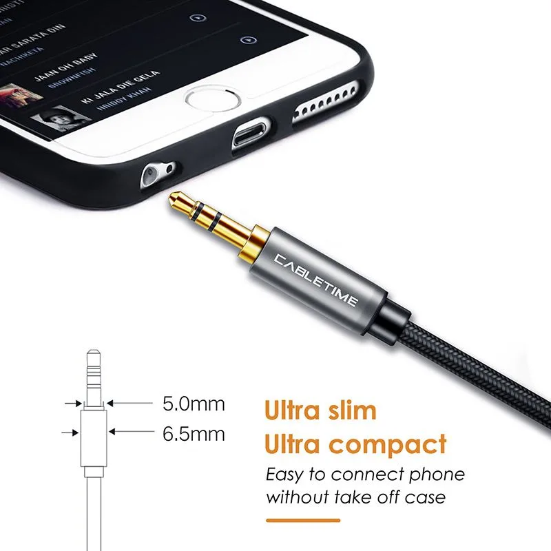 CABLETIME καλώδιο ήχου 3.5mm σε 2x RCA CT-P12G, 3m, μαύρο — εικόνα 4