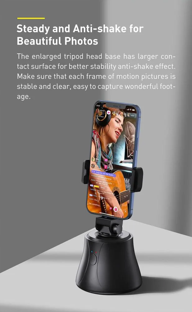 BASEUS smart βάση για smartphone με tracking, SUYT-B01, μαύρη — εικόνα 3