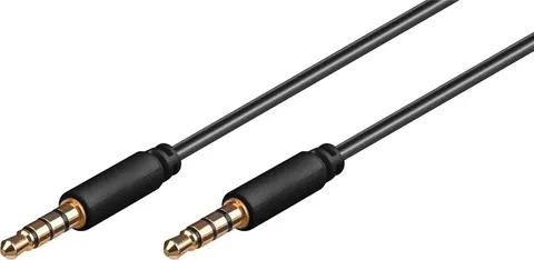 GOOBAY καλωδίου ήχου 3.5mm 63824, 4-pin, slim, CU, 0.5m, μαύρο