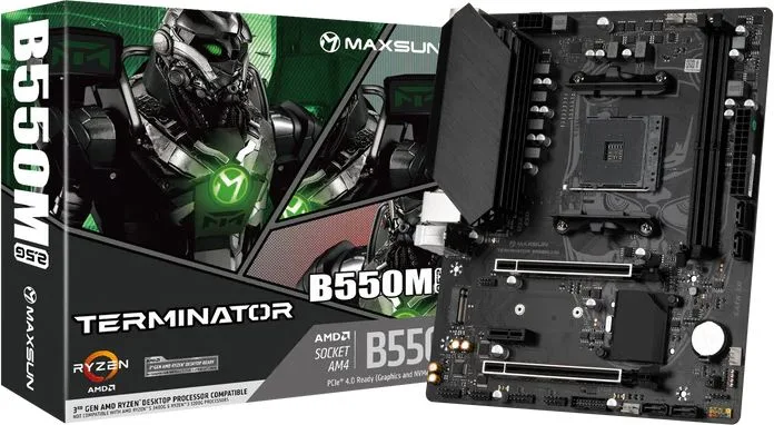 MAXSUN μητρική Terminator B550M 2.5G, 2x DDR4, AM4, USB 3.2, 2.5G LAN, M-ATX — εικόνα 4