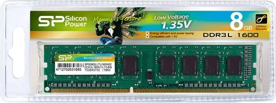 SILICON POWER μνήμη DDR3L Udimm SP008GLLTU160N02, 8GB, 1600MHz, CL11 — εικόνα 2