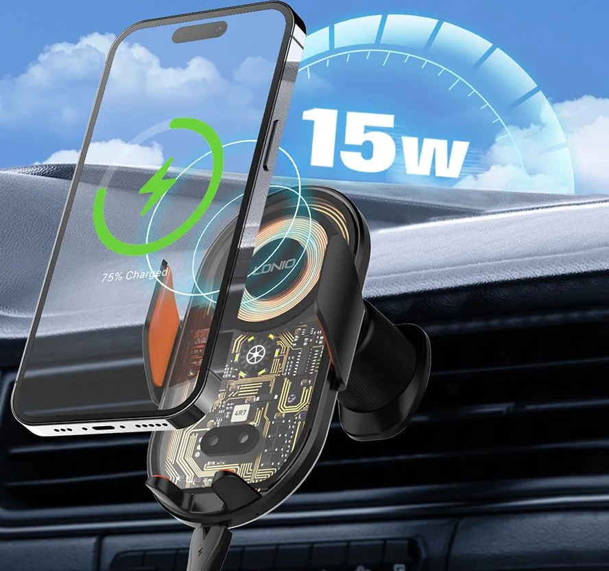 LDNIO ασύρματος φορτιστής & βάση smartphone αυτοκινήτου MA30, 15W, μαύρο — εικόνα 2