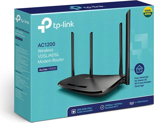 TP-LINK modem/router Archer VR300, VDSL/ADSL, 1200Mbps AC1200, Ver. 1.20 — εικόνα 4