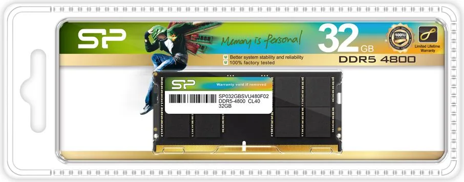 SILICON POWER μνήμη DDR5 Sodimm SP032GBSVU480F02, 32GB, 4800MHz, CL40 — εικόνα 2
