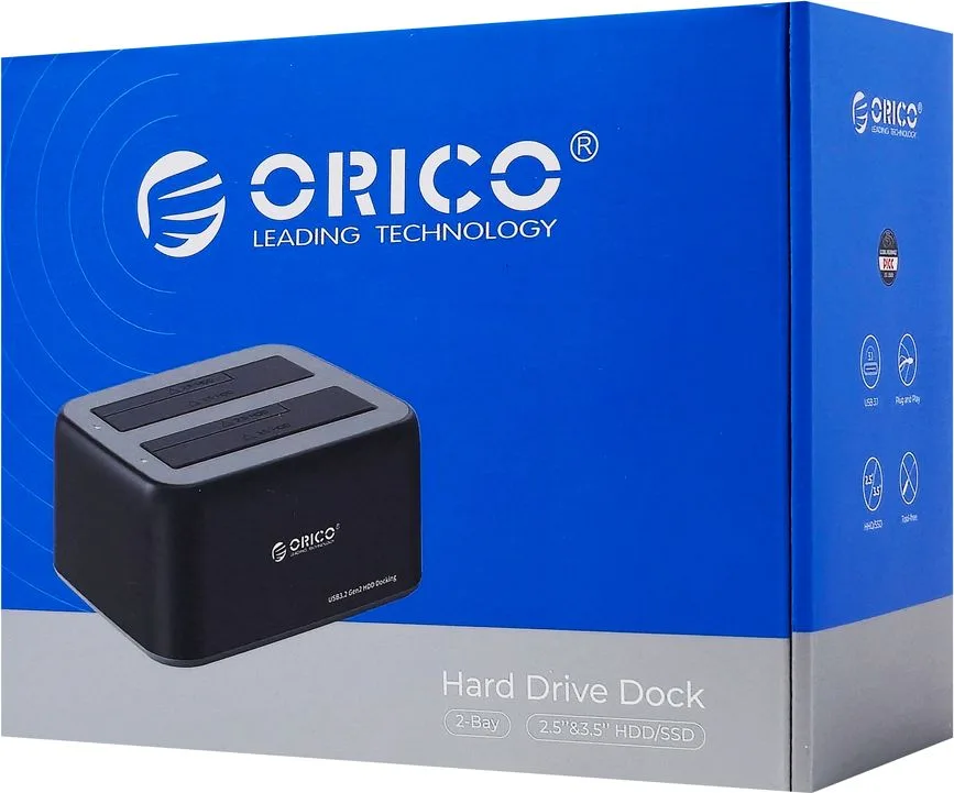ORICO docking station για 2.5" ή 3.5" SATA HDD/SSD 6829C3-V1, 2 θέσεων, 5Gbps, μαύρο — εικόνα 5