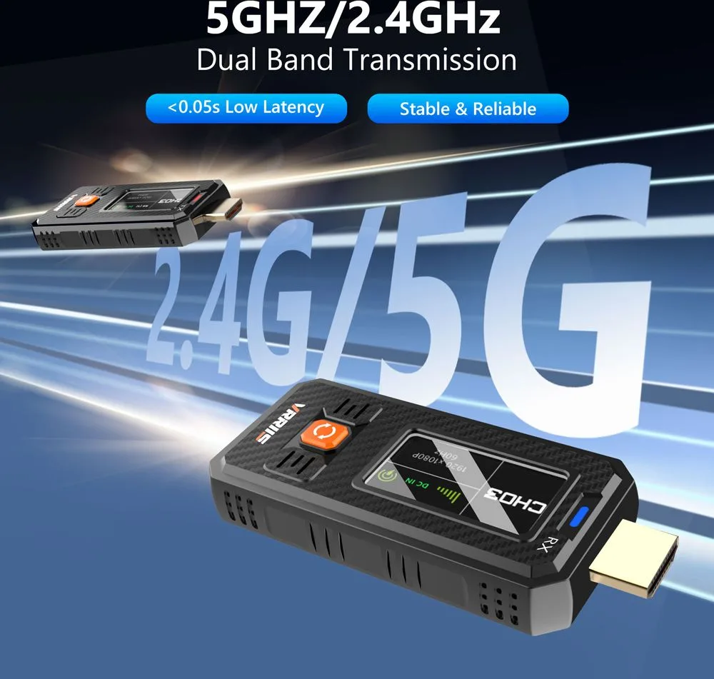 VRRIIS HDMI σύστημα ασύρματης μετάδοσης βίντεο WL087 Mini, 1080p, 2.4/5GHz, έως 350m — εικόνα 3