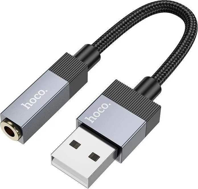 HOCO UPA32D Clever, αντάπτορας ήχου, USB ΣΕ 3.5mm, μαύρο — εικόνα 2
