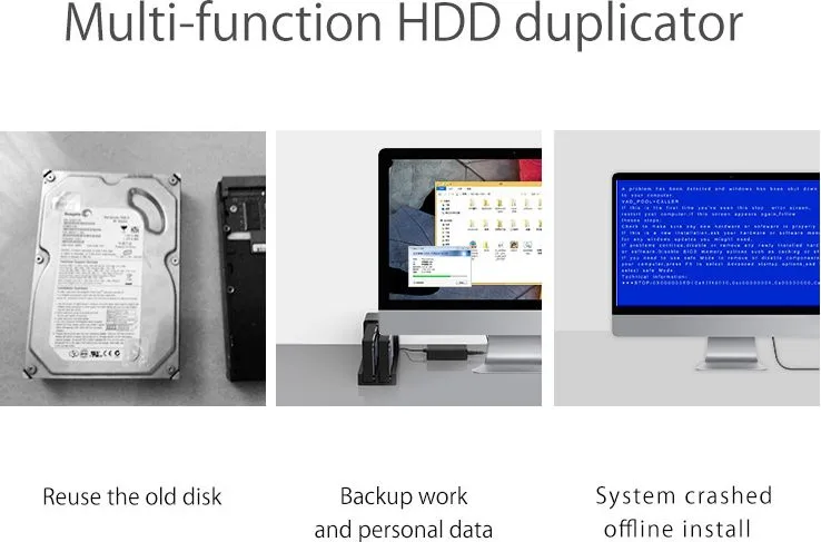 ORICO docking station για 2.5" ή 3.5" SATA HDD/SSD 6528US3-C, 2 θέσεων, 5Gbps, clone function, μαύρο — εικόνα 4
