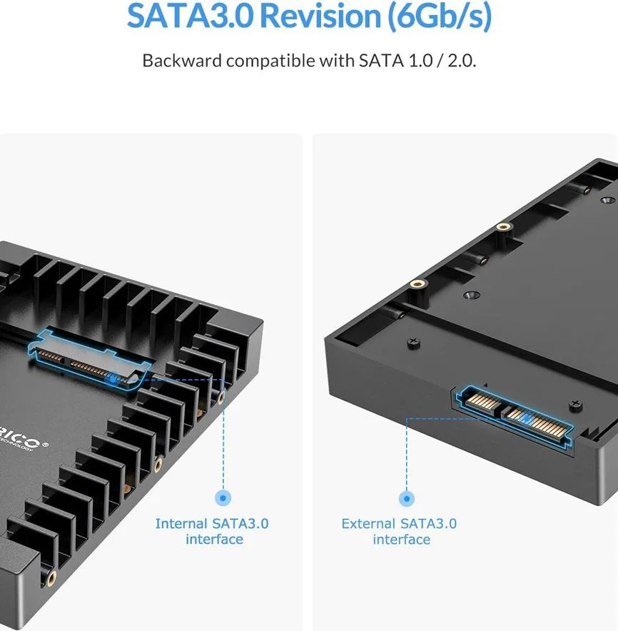 ORICO tray 3.5" για 2.5" HDD/SSD 1125SS-V1, 6Gbps, μαύρο — εικόνα 5