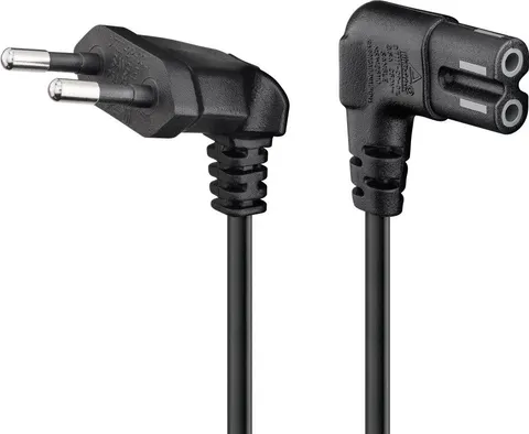 GOOBAY καλώδιο τροφοδοσίας Euro 97350, γωνιακό, 2x0.75 mm², 2m, μαύρο