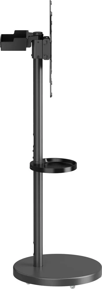 BRATECK βάση τηλεόρασης δαπέδου FS38-44TWE, 32-65", έως 50kg, με 2x ράφια, ροδάκια, μαύρη — εικόνα 3