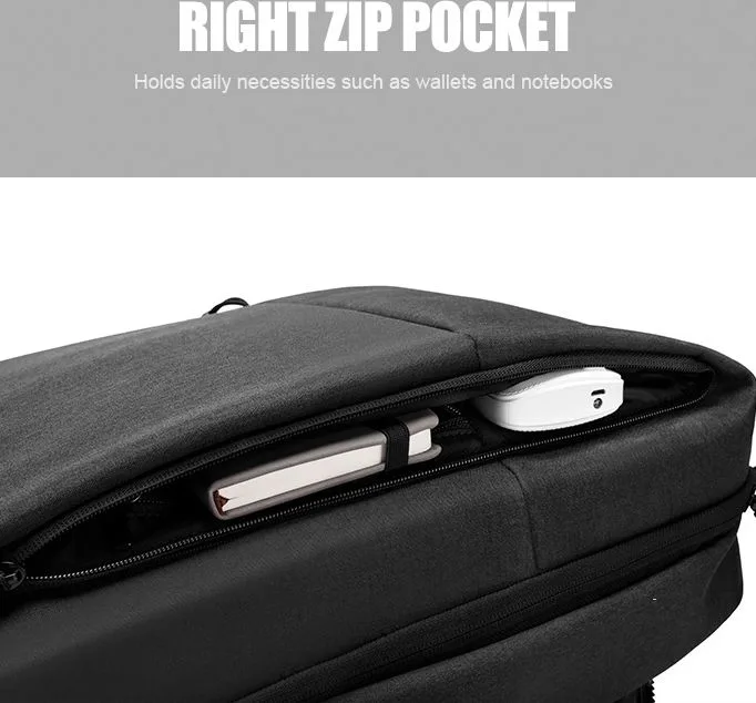 ARCTIC HUNTER τσάντα πλάτης 1701L με θήκη laptop 15.6", USB, 17L, μαύρη — εικόνα 6