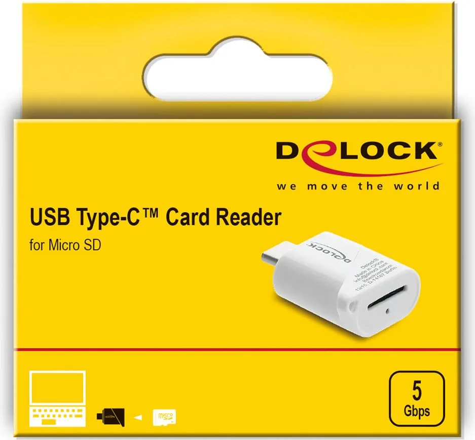 DELOCK card reader 91427 για micro SD, USB-C σύνδεση, 5Gbps, λευκό — εικόνα 4