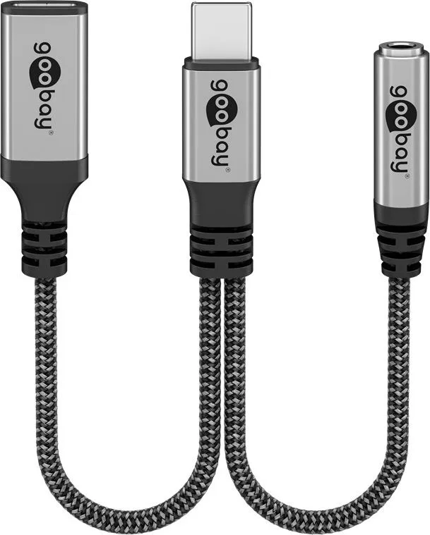 GOOBAY αντάπτορας USB-C σε 3.5mm & USB-C 74524, 60W, 480Mbps, γκρι — εικόνα 7