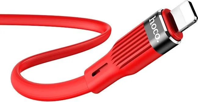 HOCO U72 Forest Silicone καλώδιο φόρτισης Lightning, κόκκινο — εικόνα 2